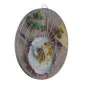 Ananas-Ananas-Kutney auf rustikalem Holz Dartscheibe (Vorderseite Links)