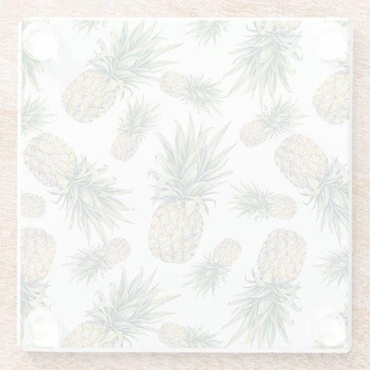 Ananas-Ananas-Muster Glasuntersetzer (Rückseite)
