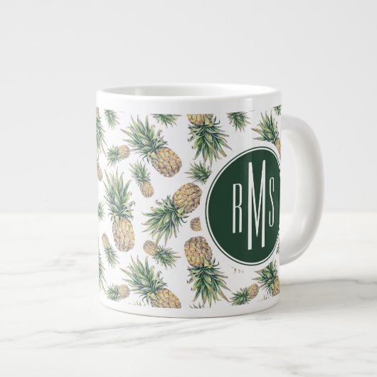 Ananas-Ananas-Muster Jumbo-Tasse (Vorderseite Rechts)