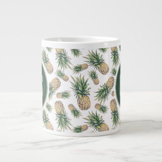 Ananas-Ananas-Muster Jumbo-Tasse (Vorderseite)
