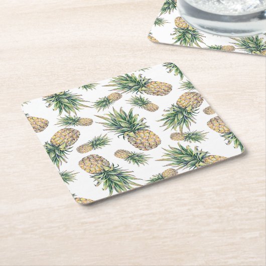 Ananas-Ananas-Muster Rechteckiger Pappuntersetzer (angewinkelt)