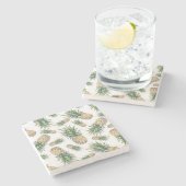 Ananas-Ananas-Muster Steinuntersetzer (Seitenansicht)