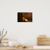 Ananas & Ananas Scheibe Rustikales Grunge-Foto Poster (Küche)