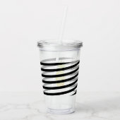Ananas-Ananas-Streifen Monogramm Acryltrinkbecher (Rückseite)