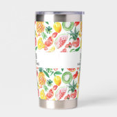 Ananas-Ananas Wassermelonen-Monogramm-Name Thermobecher (Links)
