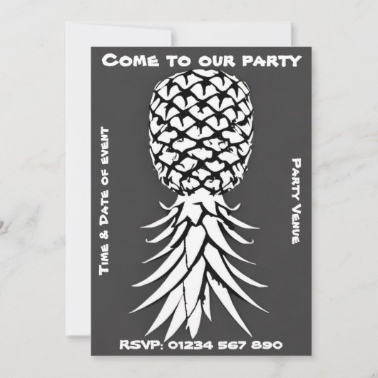 Ananas Anpassbare Party Einladung (Vorderseite)