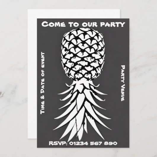 Ananas Anpassbare Party Einladung (Vorne/Hinten)