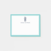 Ananas | Aqua & Navy Personalisiert Post-it Klebezettel (Vorderseite)