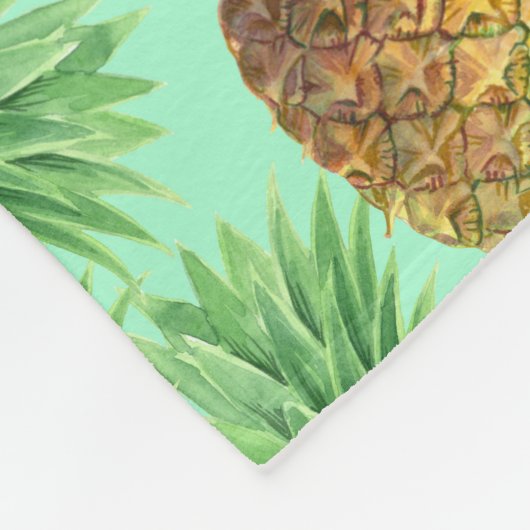Ananas Aquarell 2 Fleecedecke (Ecke)