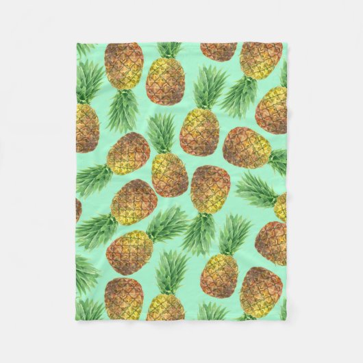 Ananas Aquarell 2 Fleecedecke (Vorderseite)