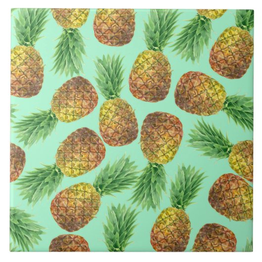 Ananas Aquarell 2 Fliese (Vorderseite)