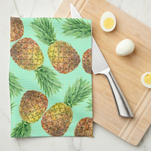 Ananas Aquarell 2 Geschirrtuch (Viertel Falte)