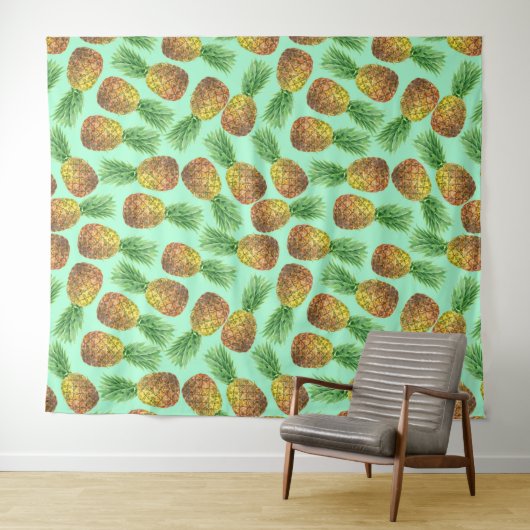 Ananas Aquarell 2 Wandteppich (Beispiel (Horizontal))