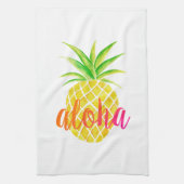 Ananas-Aquarell-Aloha tropisches Rosa Geschirrtuch (Vertikal)