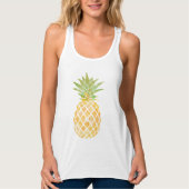 Ananas-Aquarell-Gelbgrün-Schablone Tank Top (Vorderseite)