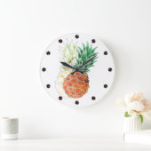 Ananas, Aquarell. Große Wanduhr (Zuhause)
