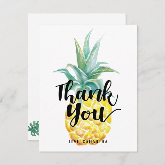 Ananas-Aquarell - Vielen Dank (Vorne/Hinten)