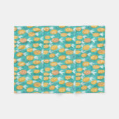 Ananas Aquarelldruck Fleecedecke (Vorderseite (Horizontal))