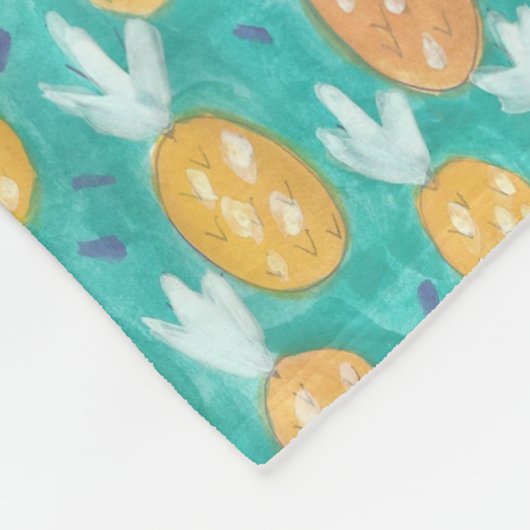 Ananas Aquarelldruck Fleecedecke (Ecke)