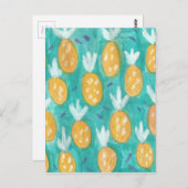 Ananas Aquarelldruck Postkarte (Vorne/Hinten)