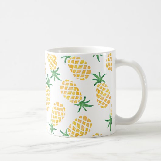 Ananas-Aquarellfarben-Tasse Kaffeetasse (Rechts)