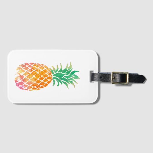 Ananas-Aquarellfrucht Gepäckanhänger (Vorderseite (Horizontal))