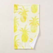 Ananas, Aquarellgelb Badhandtuch Set (Handtuch)