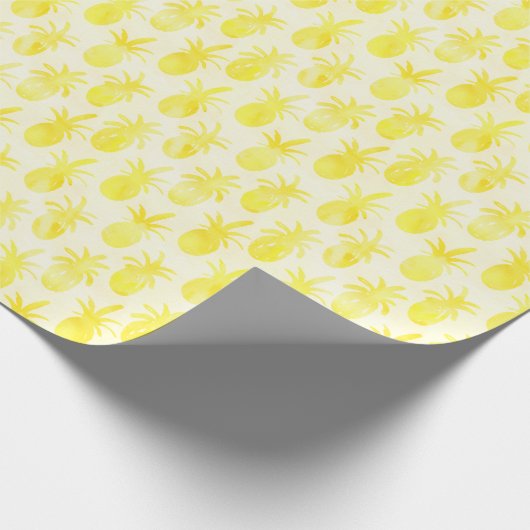 Ananas, Aquarellgelb Geschenkpapier (Ecke)