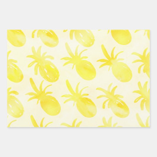 Ananas, Aquarellgelb Geschenkpapier Set (Vorderseite 3)