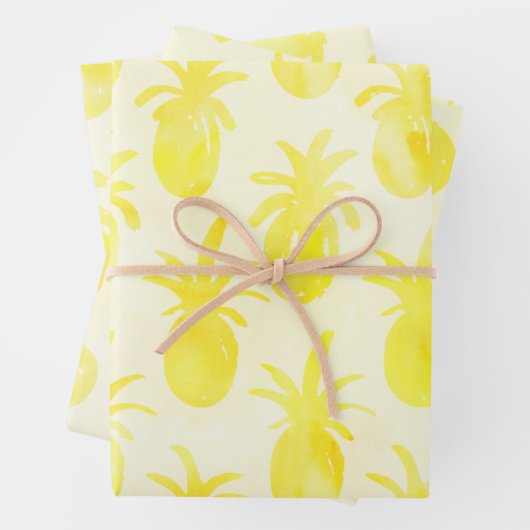 Ananas, Aquarellgelb Geschenkpapier Set (Beispiel)