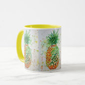 Ananas Aquarellmalerei Tasse (Vorderseite Links)