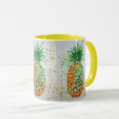 Ananas Aquarellmalerei Tasse (VorderseiteRechts)