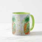 Ananas Aquarellmalerei Tasse Grün (VorderseiteRechts)