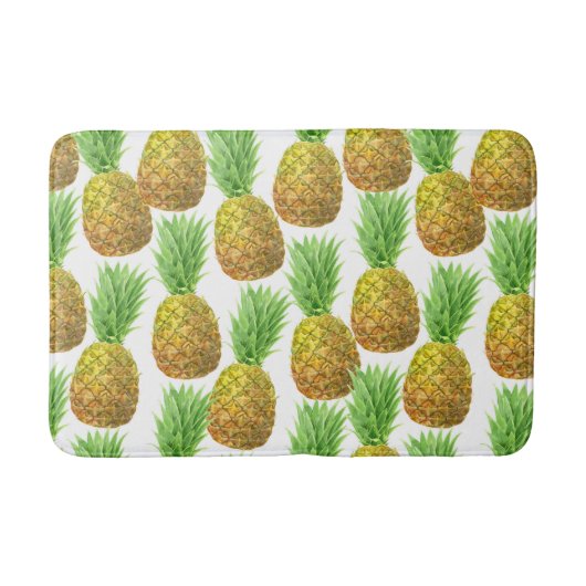 Ananas-Aquarellmuster Badematte (Vorderseite)