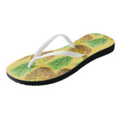 Ananas-Aquarellmuster Badesandalen (Schrägansicht)