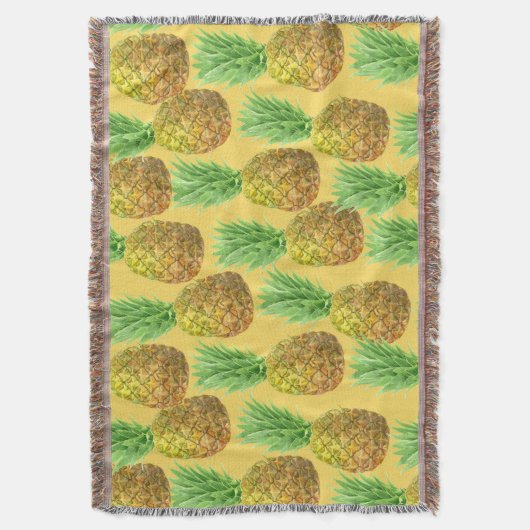 Ananas-Aquarellmuster Decke (Vorderseite Vertikal)