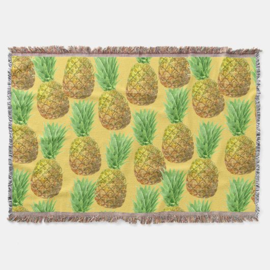 Ananas-Aquarellmuster Decke (Vorderseite)