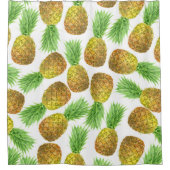 Ananas-Aquarellmuster Duschvorhang (Vorderseite)