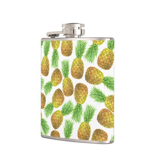 Ananas-Aquarellmuster Flachmann (Links)