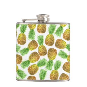 Ananas-Aquarellmuster Flachmann