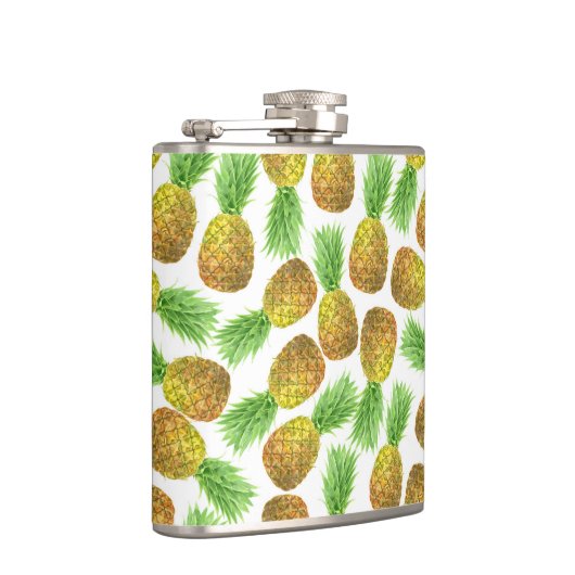 Ananas-Aquarellmuster Flachmann (Rechts)