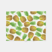 Ananas-Aquarellmuster Fleecedecke (Vorderseite (Horizontal))
