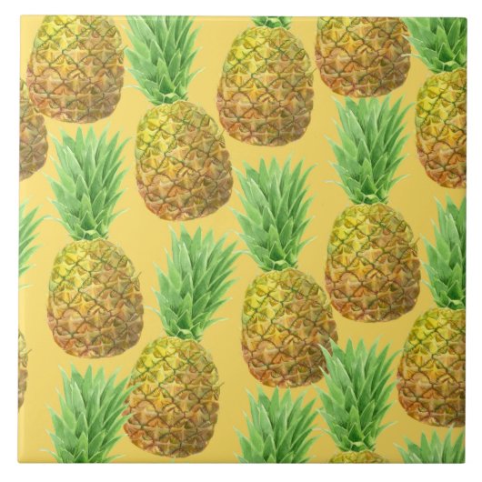 Ananas-Aquarellmuster Fliese (Vorderseite)