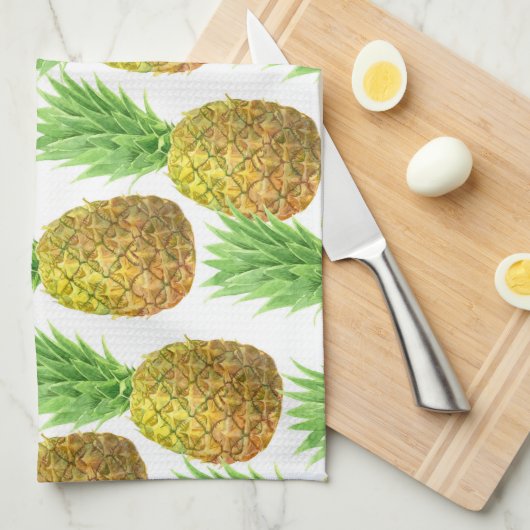 Ananas-Aquarellmuster Geschirrtuch (Viertel Falte)