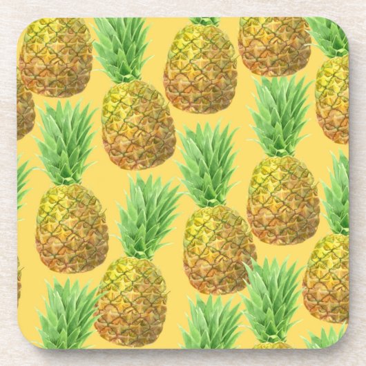 Ananas-Aquarellmuster Getränkeuntersetzer (Vorderseite)