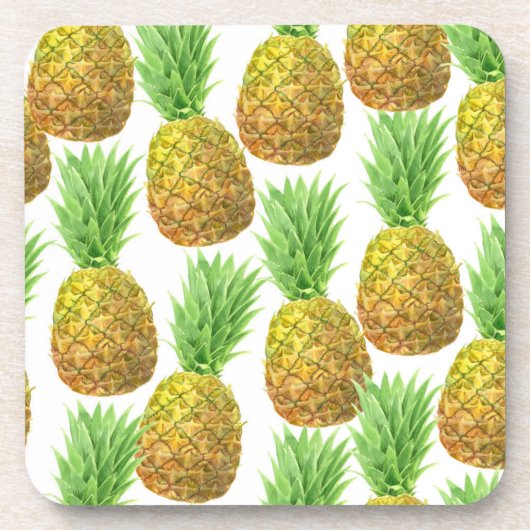 Ananas-Aquarellmuster Getränkeuntersetzer (Vorderseite)