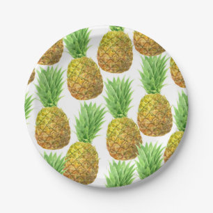 Ananas-Aquarellmuster Pappteller