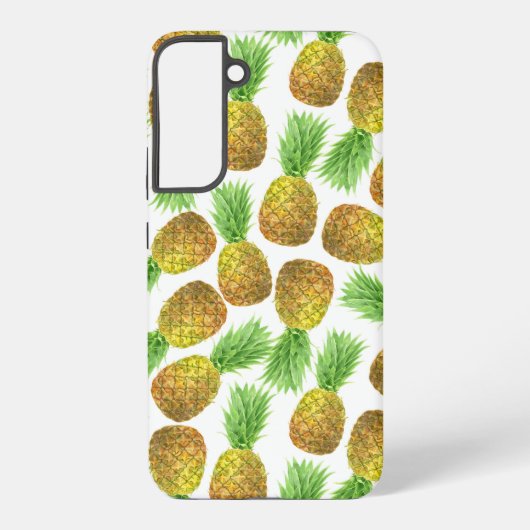 Ananas-Aquarellmuster Samsung Galaxy Hülle (Rückseite)