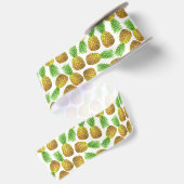 Ananas-Aquarellmuster Satinband (Rückseite)