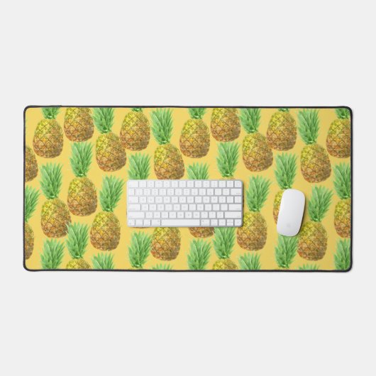 Ananas-Aquarellmuster Schreibtischunterlage (Tastatur & Maus)
